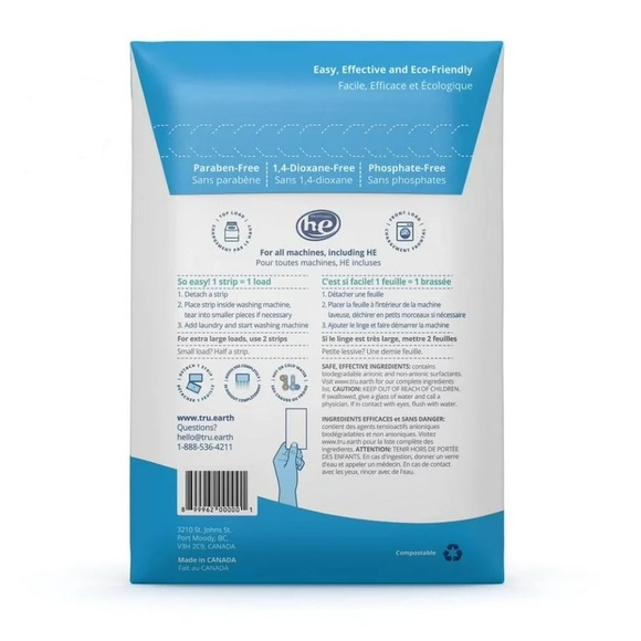 Tru Earth Laundry Detergent Eco Strips - Fresh Linen (32 Count) - Picture 2 of 5